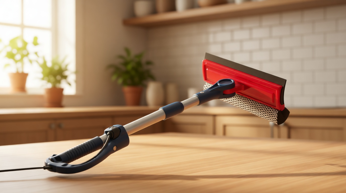 DSV Standard Professional Window Squeegee | 2-in-1 Window Cleaner Sponge and Soft Rubber Strip With Telescopic Extension Pole 20" - 30"(50cm-76cm) | Adjustable To Clean From Multiple Angles