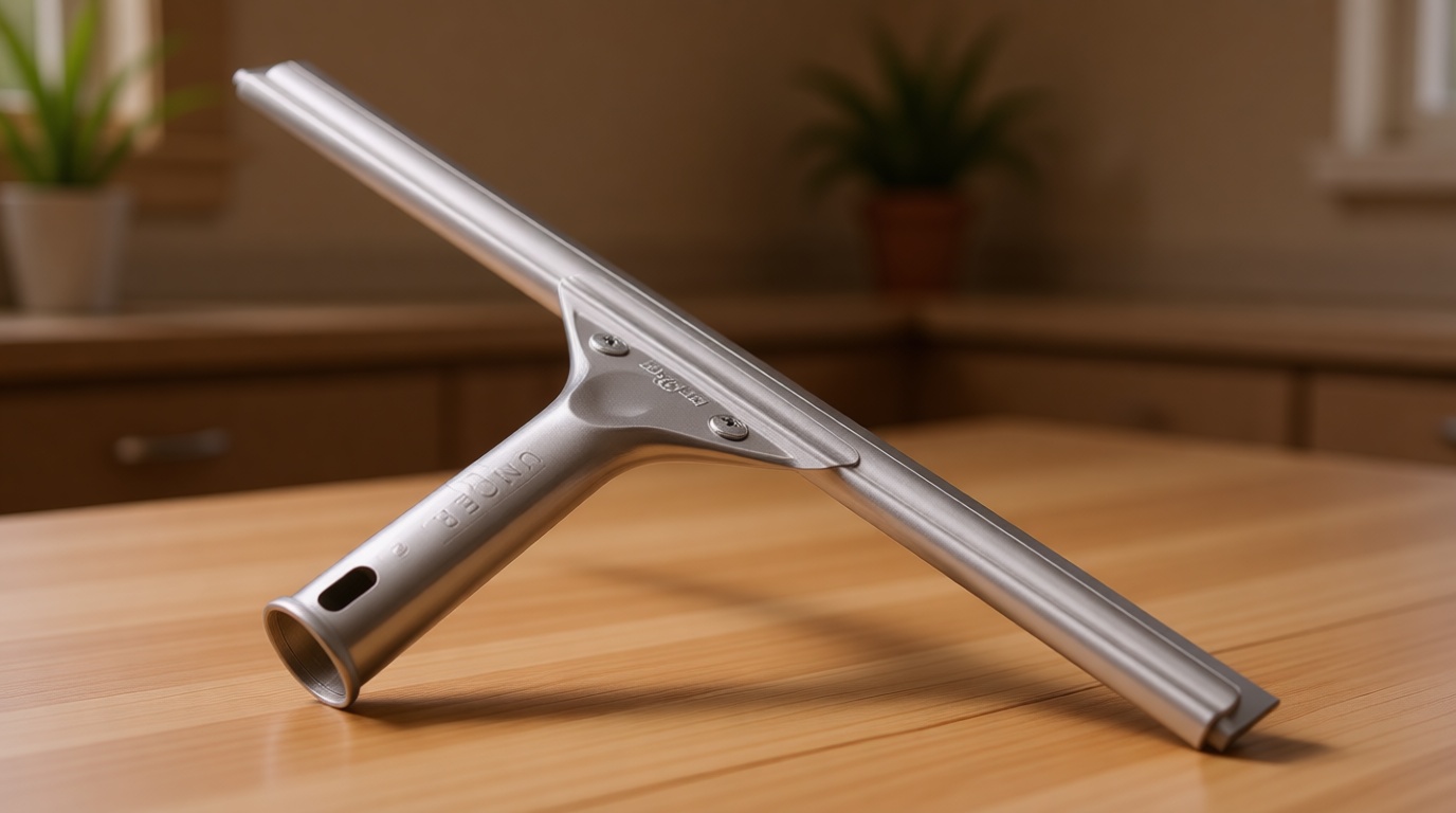 Unger Professional Stainless Steel Heavy-Duty Squeegee, 12", Silver