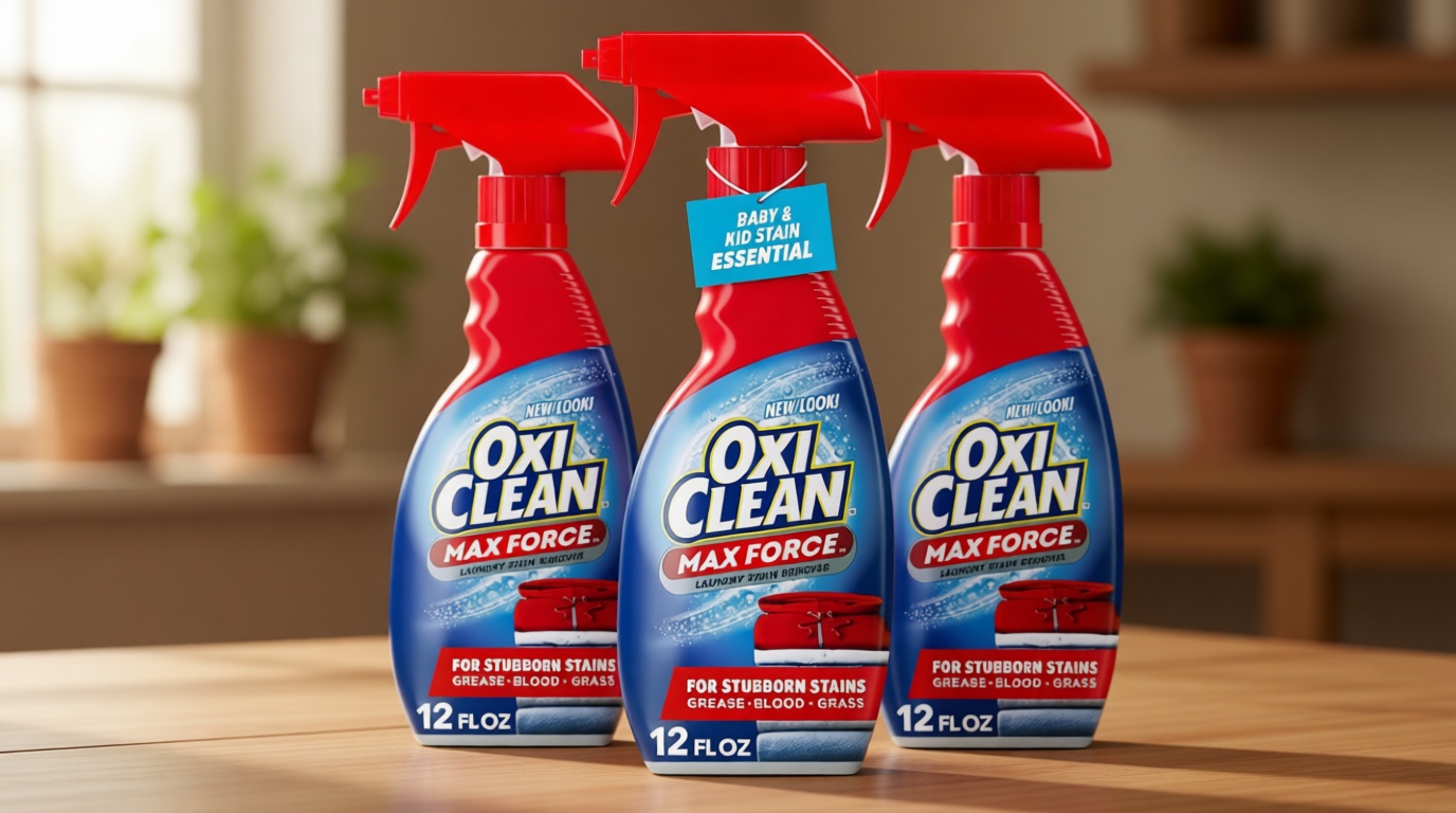 OxiClean Max Force Laundry Stain Remover Spray, Newborn & Baby Essentials, Stain Treater, 12 fl oz, 3-Pack