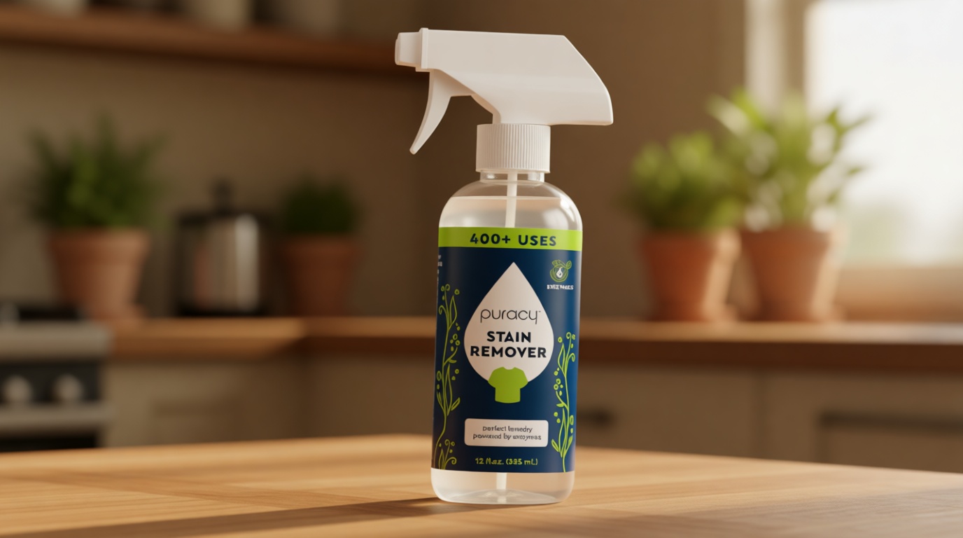 Puracy Stain Remover, Travel and Laundry Stain Cleaner for Clothes, Baby Essentials, Kids Stains, Oil and Fabric Spot Cleaner (Stain Remover Spray, 12 fl oz)