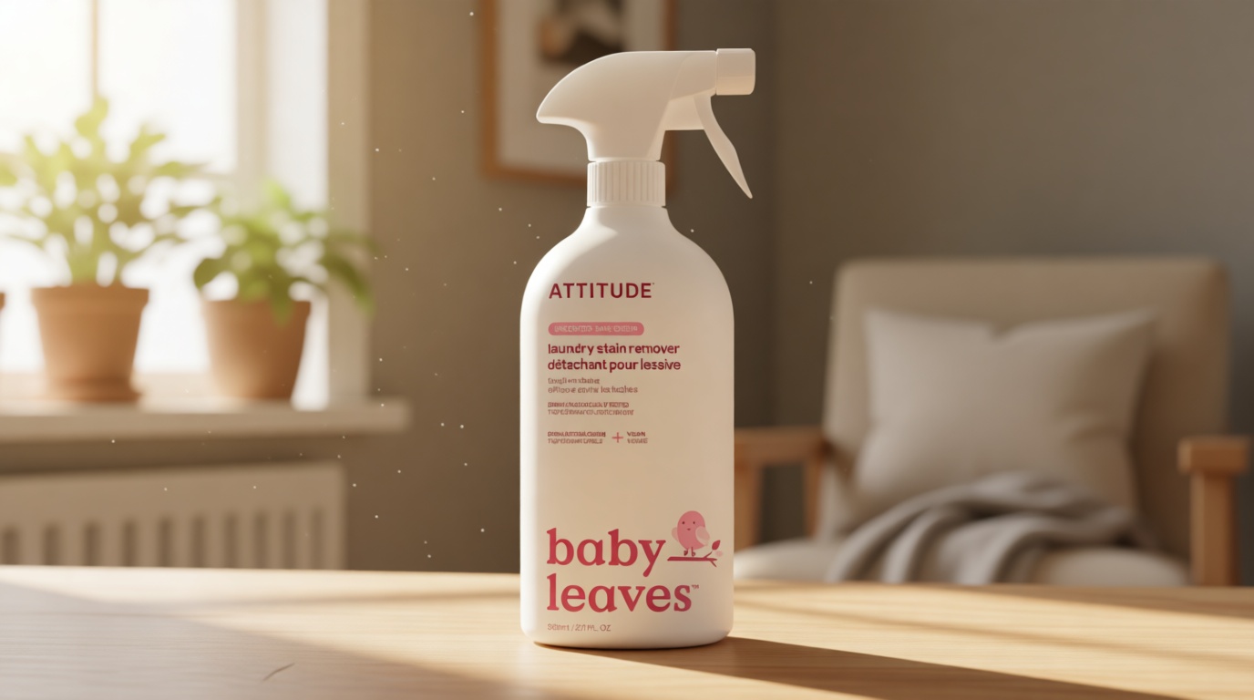 ATTITUDE Baby Laundry Stain Remover, Plant and Mineral-Based Ingredients, Vegan and Cruelty-free Household Products, Unscented, 27.1 Fl Oz