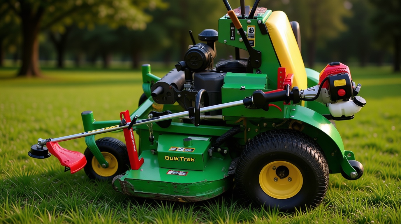 Jungle Jim's Mower Trimmer Rack – Universal Fit for Walk-Behind, Stand-On, and ZTR Mowers – Secures Trimmer for Transport – Lock-Ready for Theft Deterrence