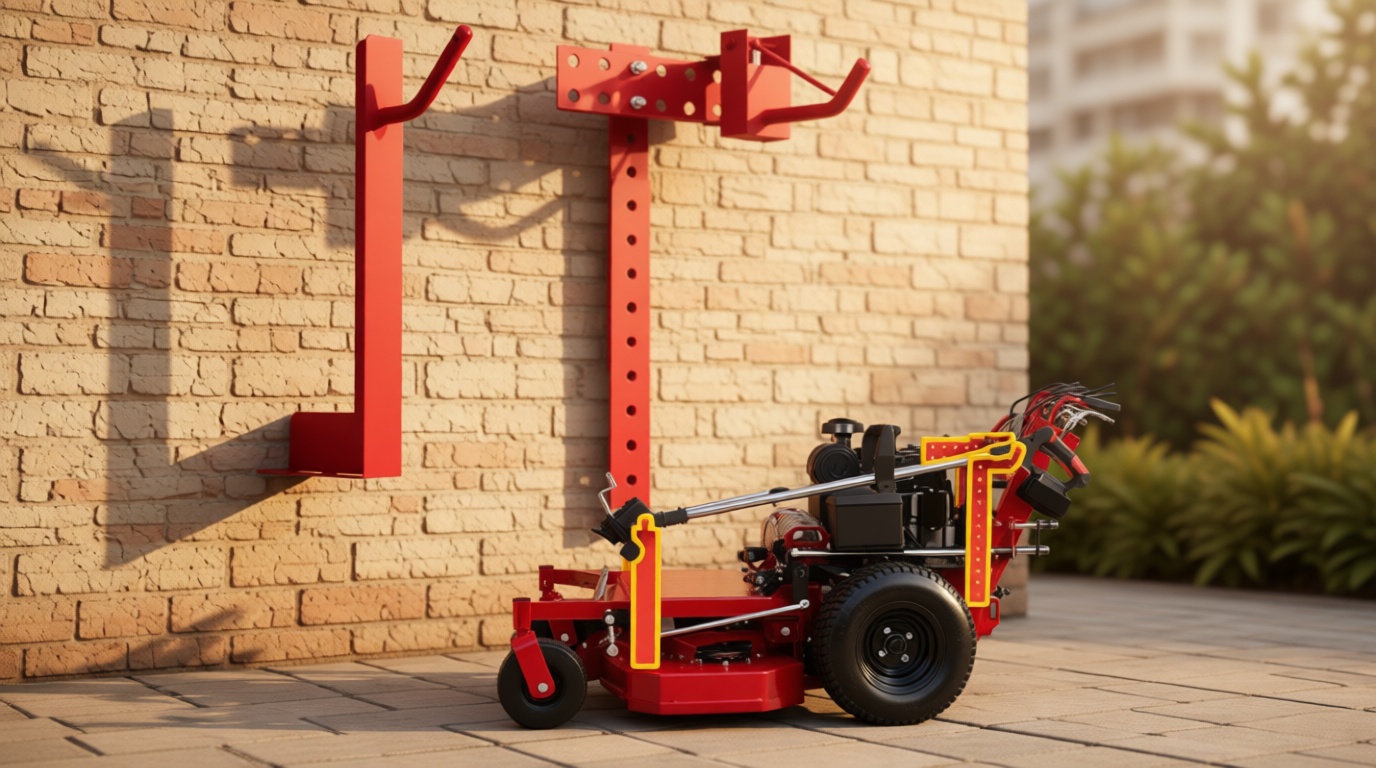 Zero Turn Mower Trimmer Holder, with Automatic Clamping and Locking System. Zero Turn Trimmer Rack Secures Trimmer to Lawn Mower Fit for Walk-Behind, Stand-On, and ZTR Mowers