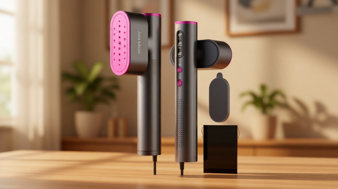 Jack ＆ Rose Travel Steamer for Clothes,100-220V Portable Iron,15s Heat Up,Steamer ＆ Iron 2 In 1, Travel Size,Large Ceramic Heat Panel,for Global and Europe