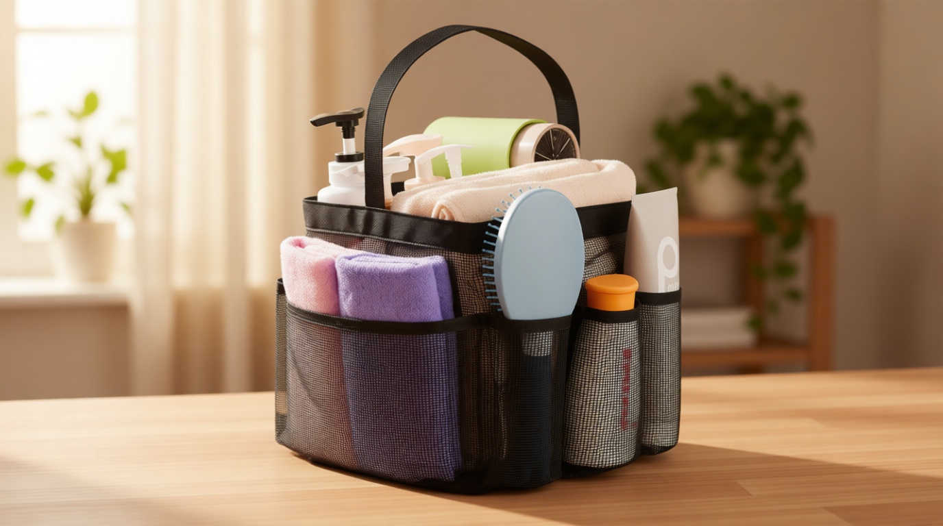 EUDELE Mesh Shower Caddy Portable for College Dorm Room Essentials, Shower Caddy Dorm with 8-Pocket Large Capacity for Beach, Swimming, Gym, Travel essentials