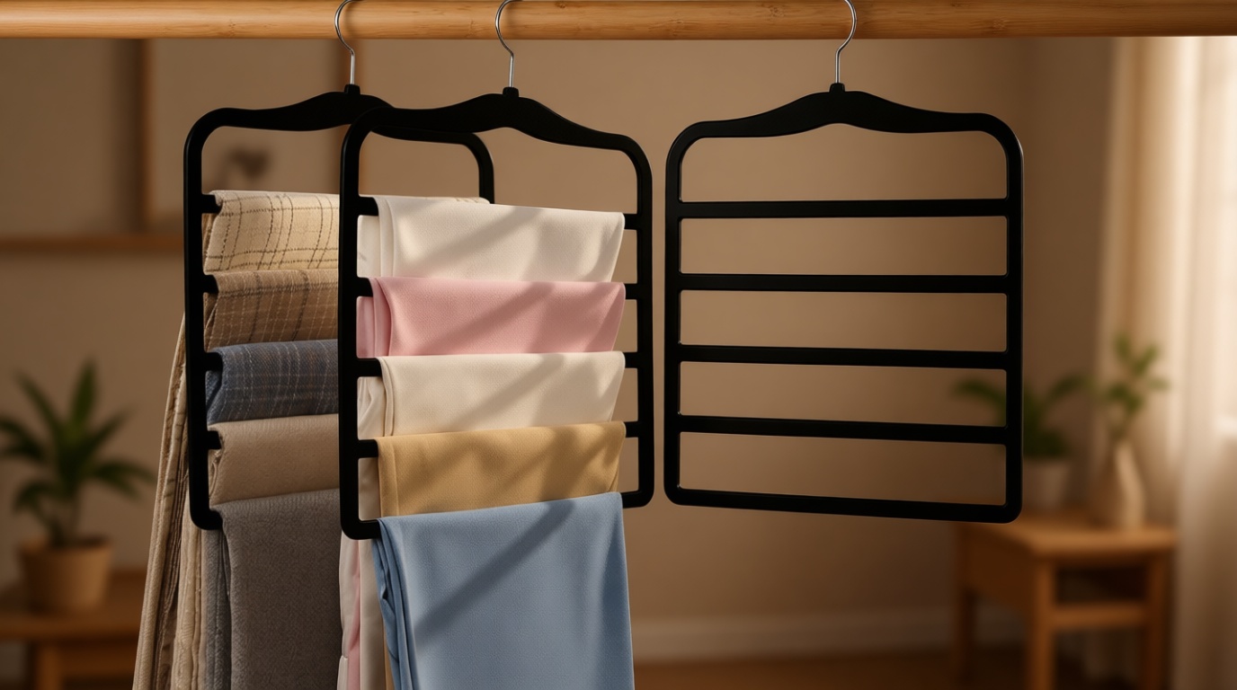 Closet Organizers and Storage,3 Pack Organization and Storage Pants-Hangers-Space-Saving,Velvet Hanger for Dorm Room for College Students Girls Boys Guys Hanging Jean Scarf