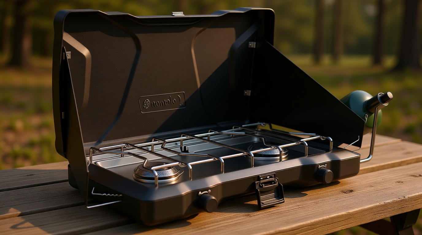 Coleman Triton 2-Burner Propane Stove, Portable Camping Cooktop with 2 Adjustable Burners & Wind Guards, 22,000 BTUs of Power for Camping, Tailgating, Grilling, BBQ, & More