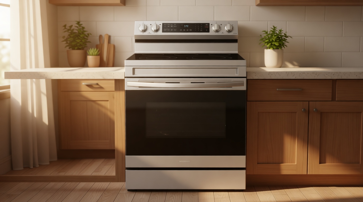Samsung 6.3 Cu. Ft. Smart Freestanding Electric Range with No Pre-heat Air Fry & Convection, Stainless Steel, NE63A6511SS/AA