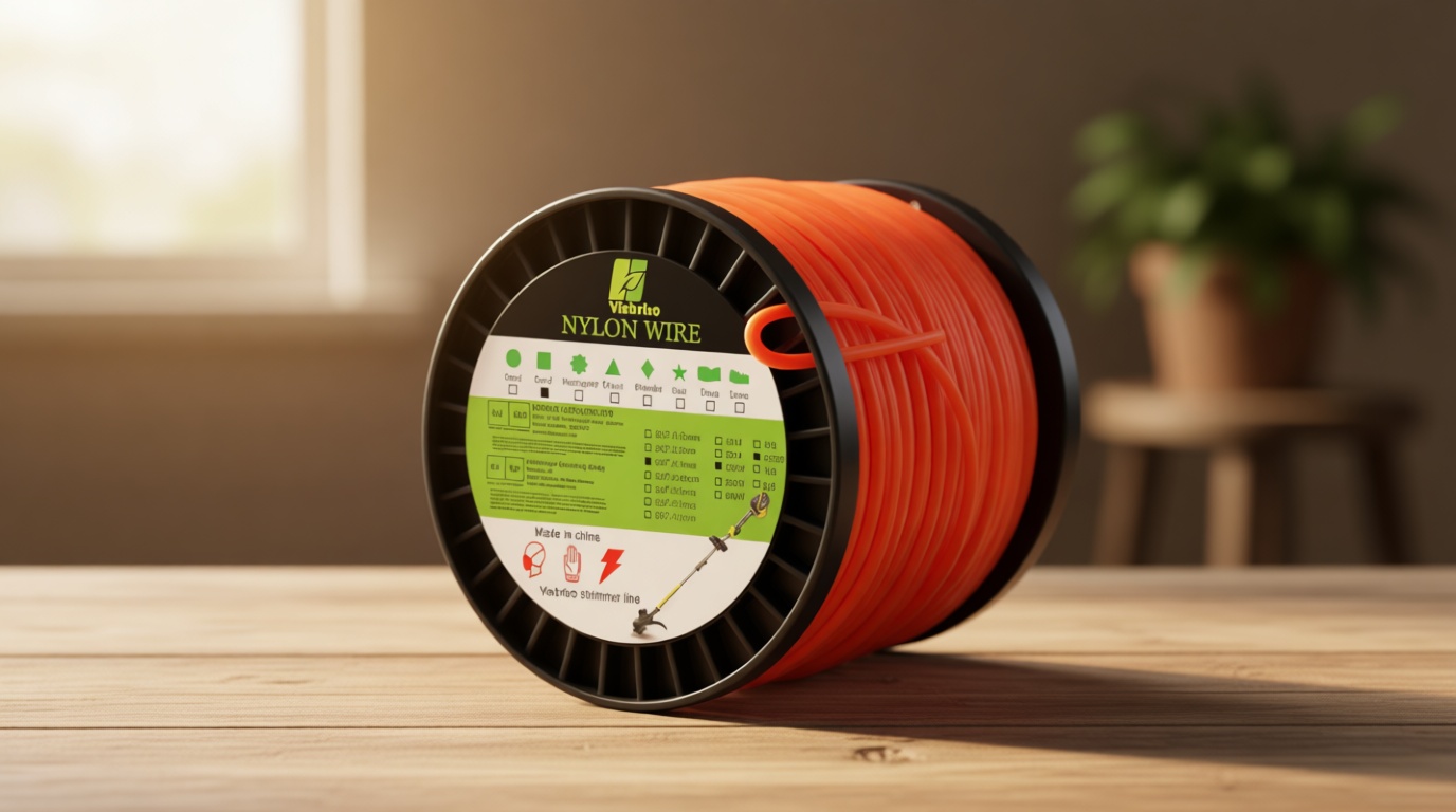 Viabrico String Trimmer Line, Square Orange Heavy Duty Weed Eater String, Premium Nylon Universal 0.095" x 1.7LB, 330Foot