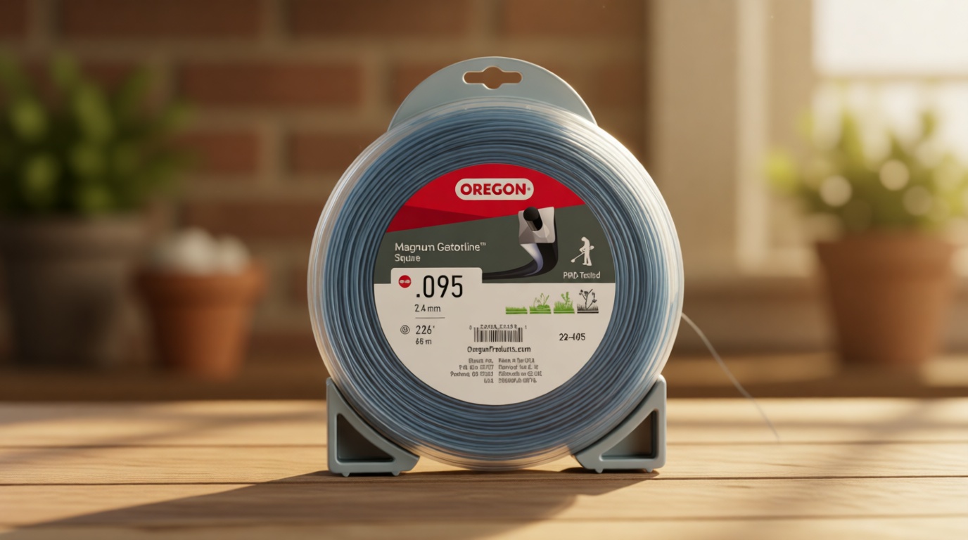 Oregon Magnum Gatorline 095 Trimmer Line Heavy Duty, Professional Square Weed Wacker String for Gas and Electric Grass Trimmer and Brushcutters, Fits Most Standard Models 0.95" x 226-Foot (22-495)