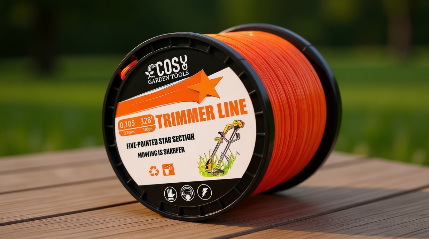 String Trimmer Line, Commercial Grade Orange Pentagon Weed Eater String, Premium Nylon Universal 0.105" Diameter x 328'