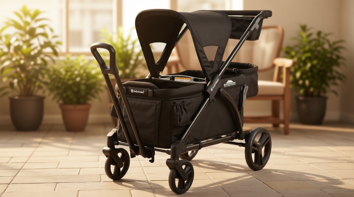 Baby Trend Expedition 2-in-1 Stroller Wagon Plus, Ultra Black