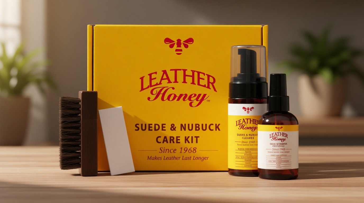 Leather Honey Leather Honey Suede & Nubuck Care Kit: Cleaner, Protector, Suede Brush & Eraser: Clean, Protect & Restore Shoes, Boots, Uggs, Furniture, Jackets, Bags and Apparel. Safe for Any Color