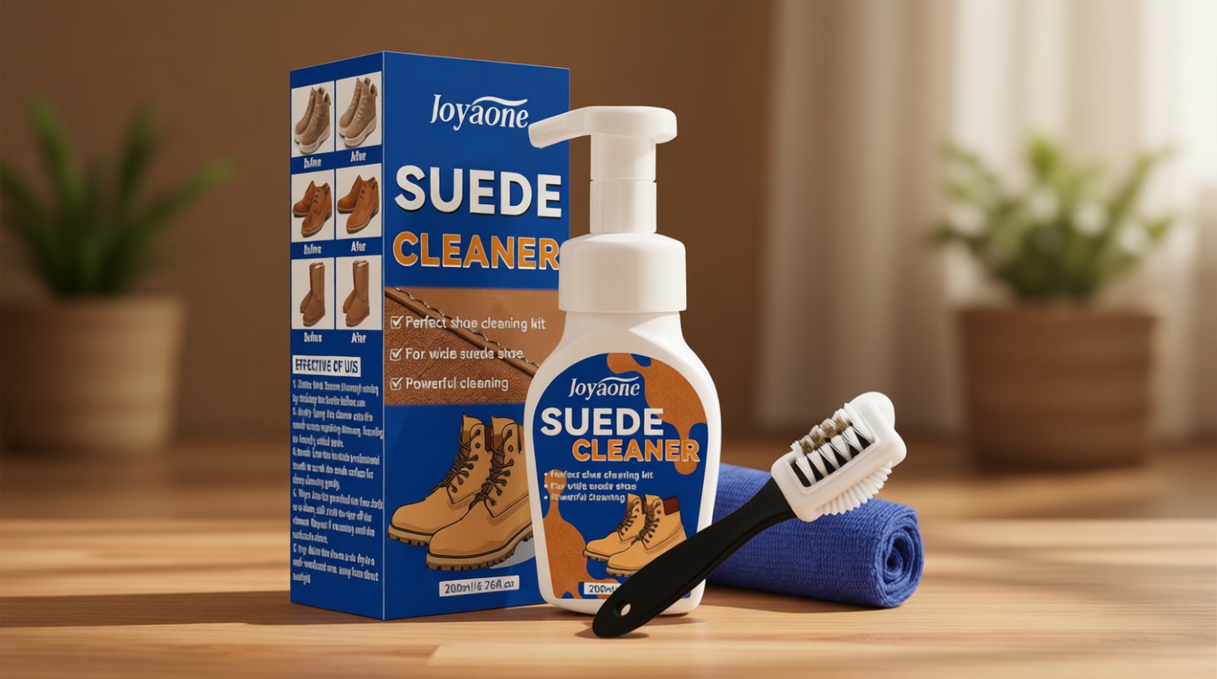 JOYAONE Suede Shoes Cleaner, No-Rinse Suede and Nubuck Cleaner with Brush & Towel, Shoe Cleaner Remove Stain & Water Mark for Suede Fabric