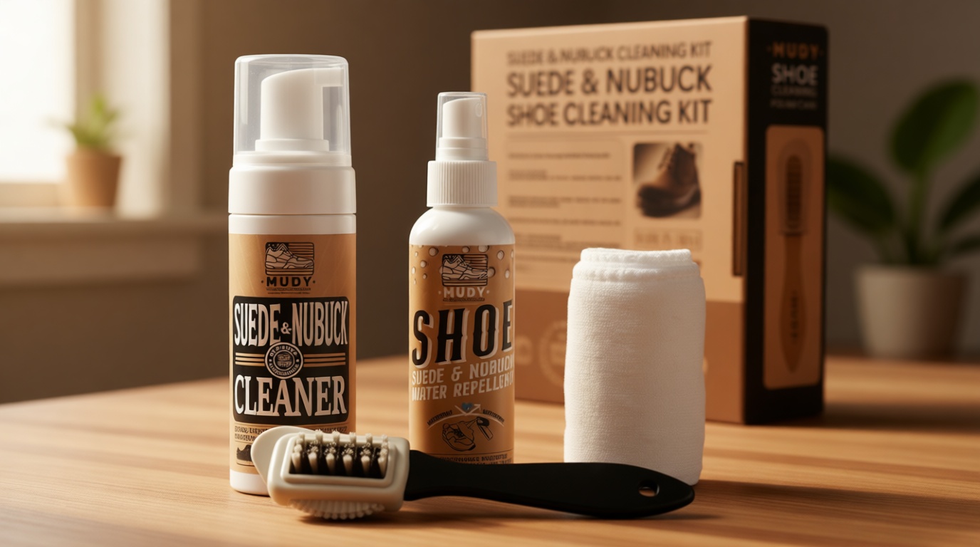 MUDY Suede Shoe Cleaner Nubuck Shoe Cleaner and Water Repellent with 4-Side Suede Brush, Microfiber Cloth
