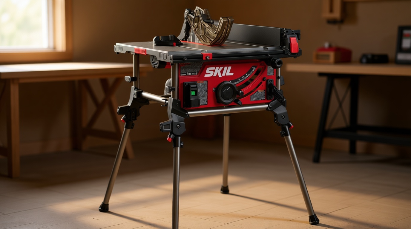 SKIL 15 Amp 10 Inch Portable Jobsite Table Saw with Folding Stand- TS6307-00