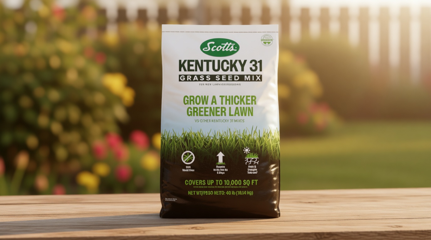 Scotts Kentucky 31 Grass Seed Mix - Premium Lawn Grass Seed, Covers Up to 10,000 sq. ft., 40 lb