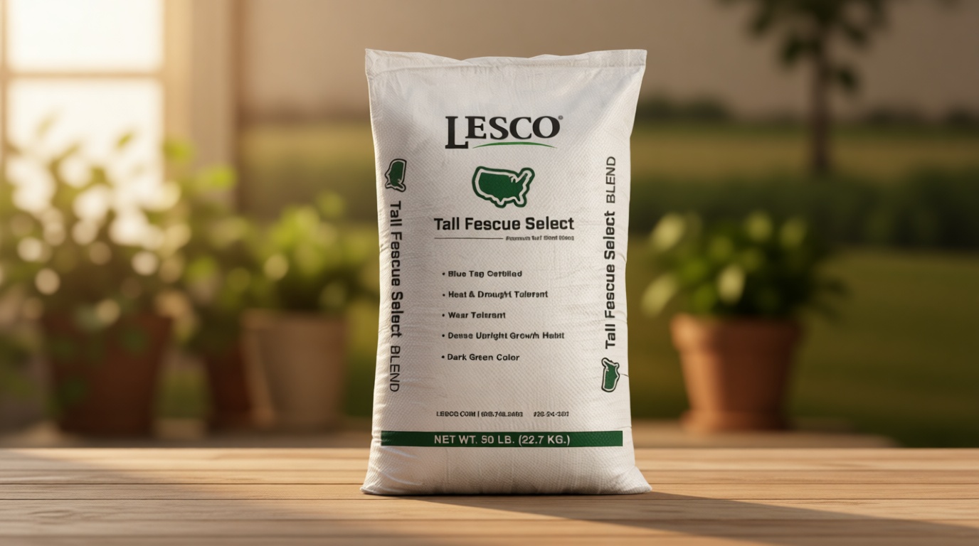 Lesco Tall Fescue Select Blend Grass Seed - 50lbs. Non-Returnable - Blue Tag Certified - Weed Free
