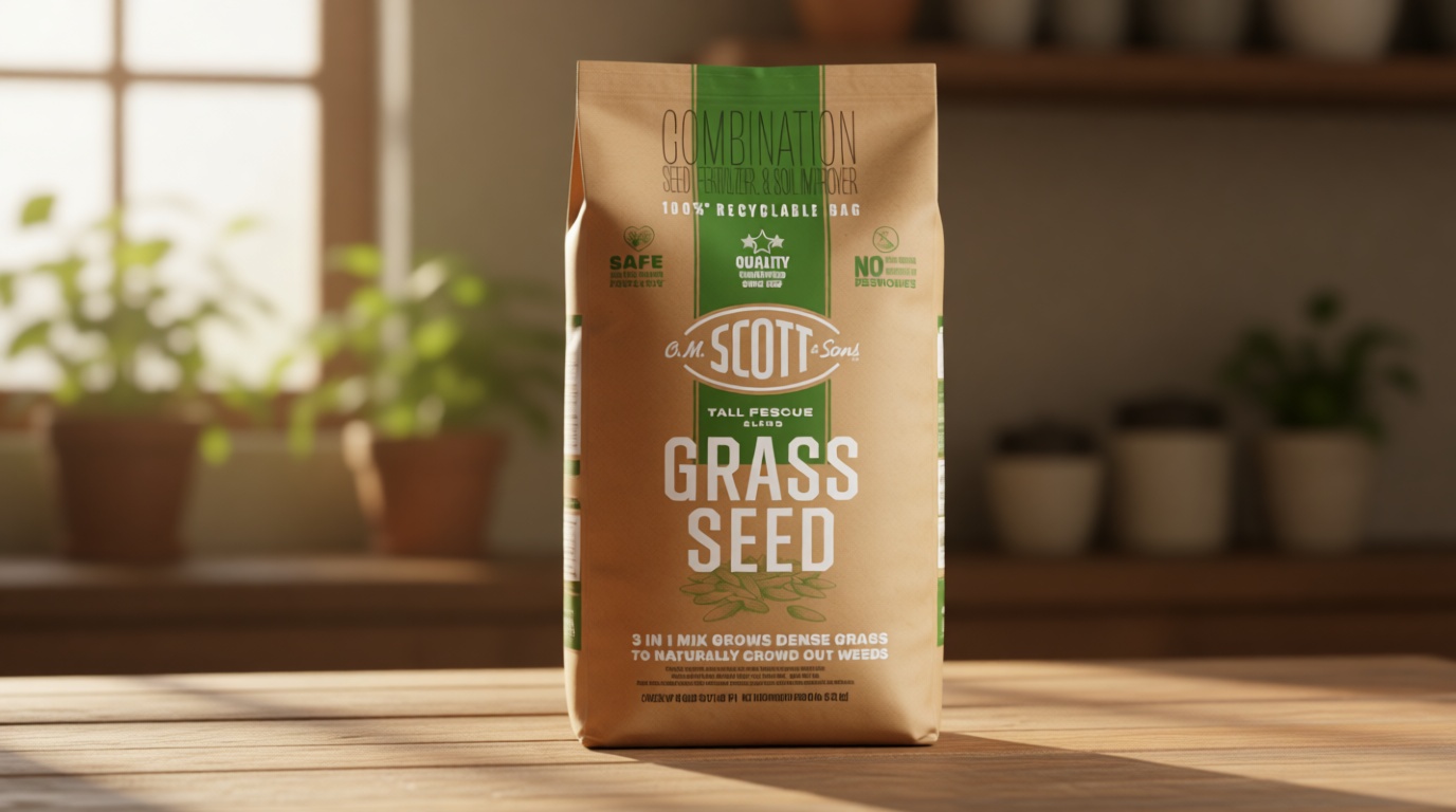 O.M. Scott and Sons Tall Fescue Blend Grass Seed - Lawn Seed, Fertilizer and Soil Improver, Naturally Crowds Out Weeds, Covers Up to 2,000 sq. ft., 8 lb.