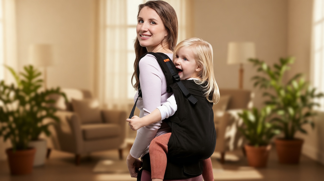 Beco Toddler Carrier (20-60 lbs) with Extra Wide Seat, 100% Cotton - Front-Carry & Backpack Style - Lightweight & Ergonomic Sling Carrier for Children from 18months - Metro Black