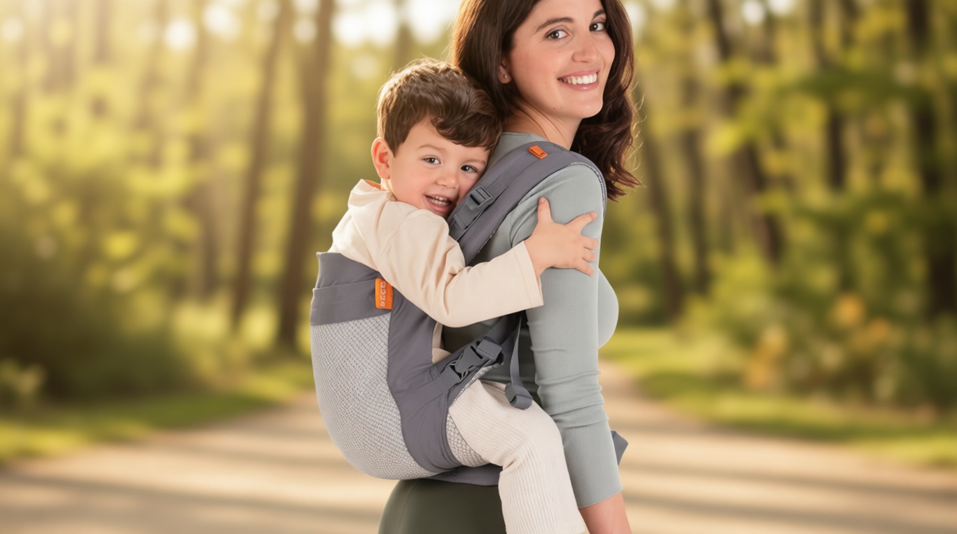 Beco Toddler Carrier (20-60 lbs) with Breathable 3D Mesh & Extra Wide Seat - Front-Carry & Backpack Style - Lightweight Sling Carrier for Children from 18months - Cool Dark Grey