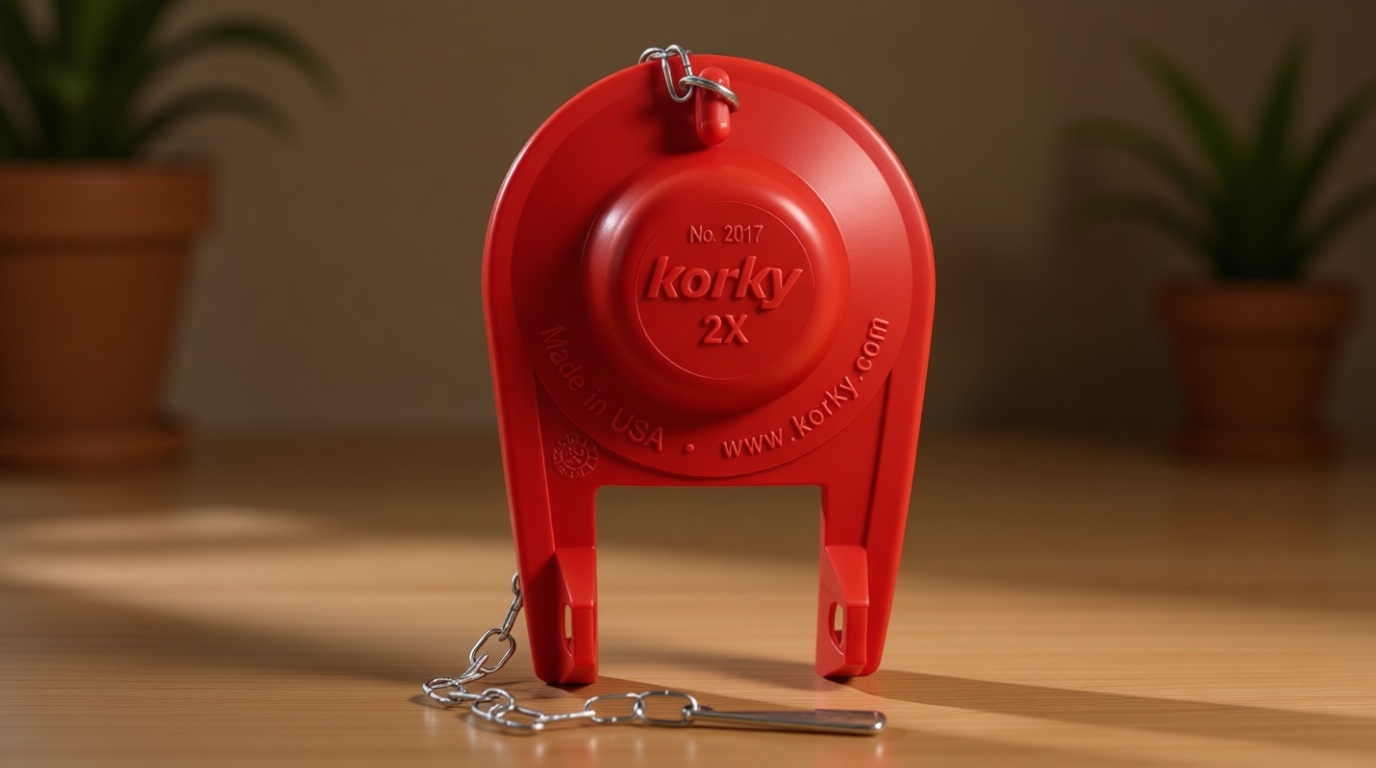 Korky 2017BP Standard 2-Inch 2X Ultra High Performance Universal Long Lasting Rubber-Easy to Install-Made in USA Toilet Flapper, 1 Count (Pack of 1), Red