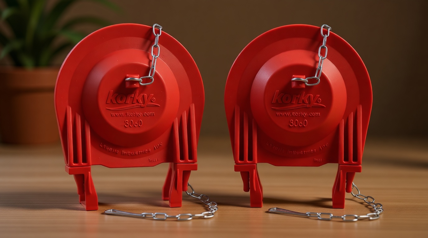 Korky Premium Large 3-Inch Universal Toilet Flapper - Long Lasting Rubber - Easy to Install - Made in USA, 3062 (2 Pack)