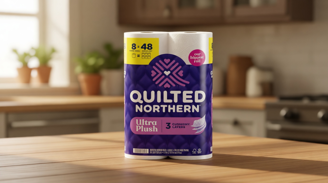 Quilted Northern Ultra Plush Toilet Paper, 8 Super Mega Rolls = 48 Regular Rolls, 3X Thicker*, 3 Ply Soft Toilet Tissue