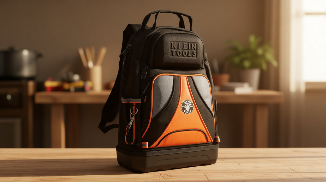 Klein Tools 55421BP-14 Tool Backpack, Heavy Duty Tradesman Pro Tool Bag Organizer with 39 Pockets, Molded Bottom