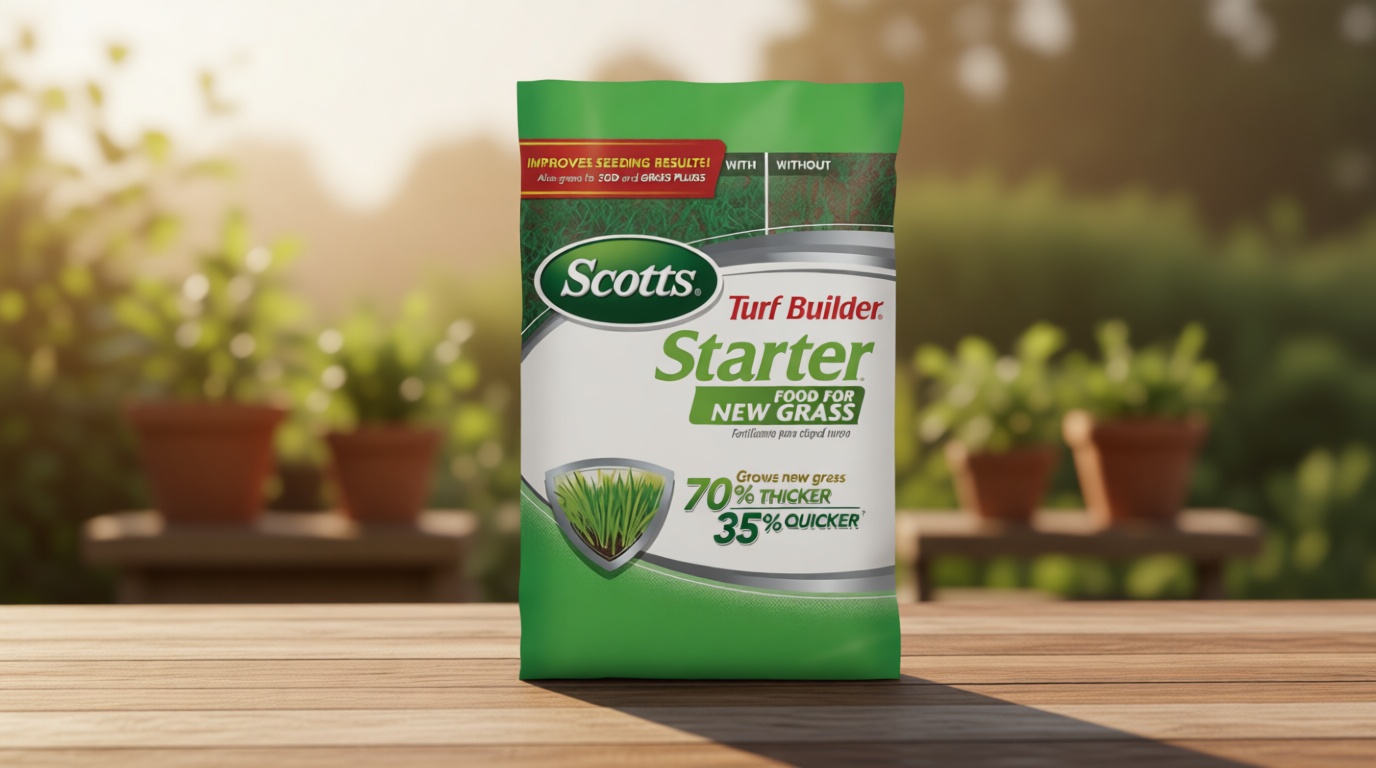 Scotts Turf Builder Starter Food for New Grass, 15 lb. - Lawn Fertilizer for Newly Planted Grass, Also Great for Sod and Grass Plugs - Covers 5,000 sq. ft.