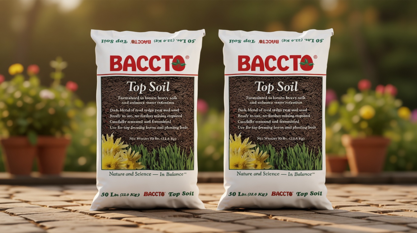 Michigan Peat Baccto Top Soil for Lawns, Gardens, and Raised Planting Beds with Reed Sedge, Peat, and Sand, 50 Pounds (2 Pack)