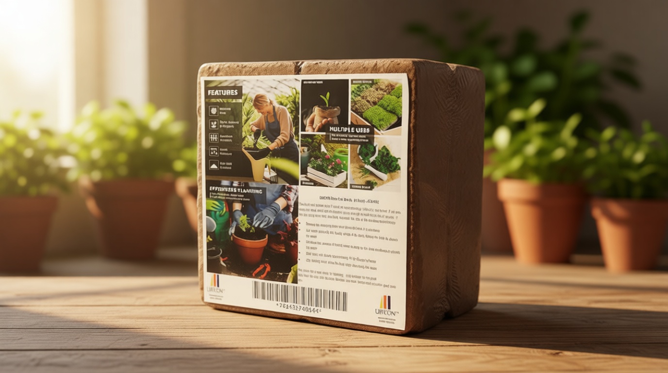 UBICON Easy Use Coco Coir Organic Top Soil for Indoor/Outdoor Plants; 4 Bricks Expands to 10 Gallons, Excellent Aeration, Reduces Weed Growth, and Retains Water (4)
