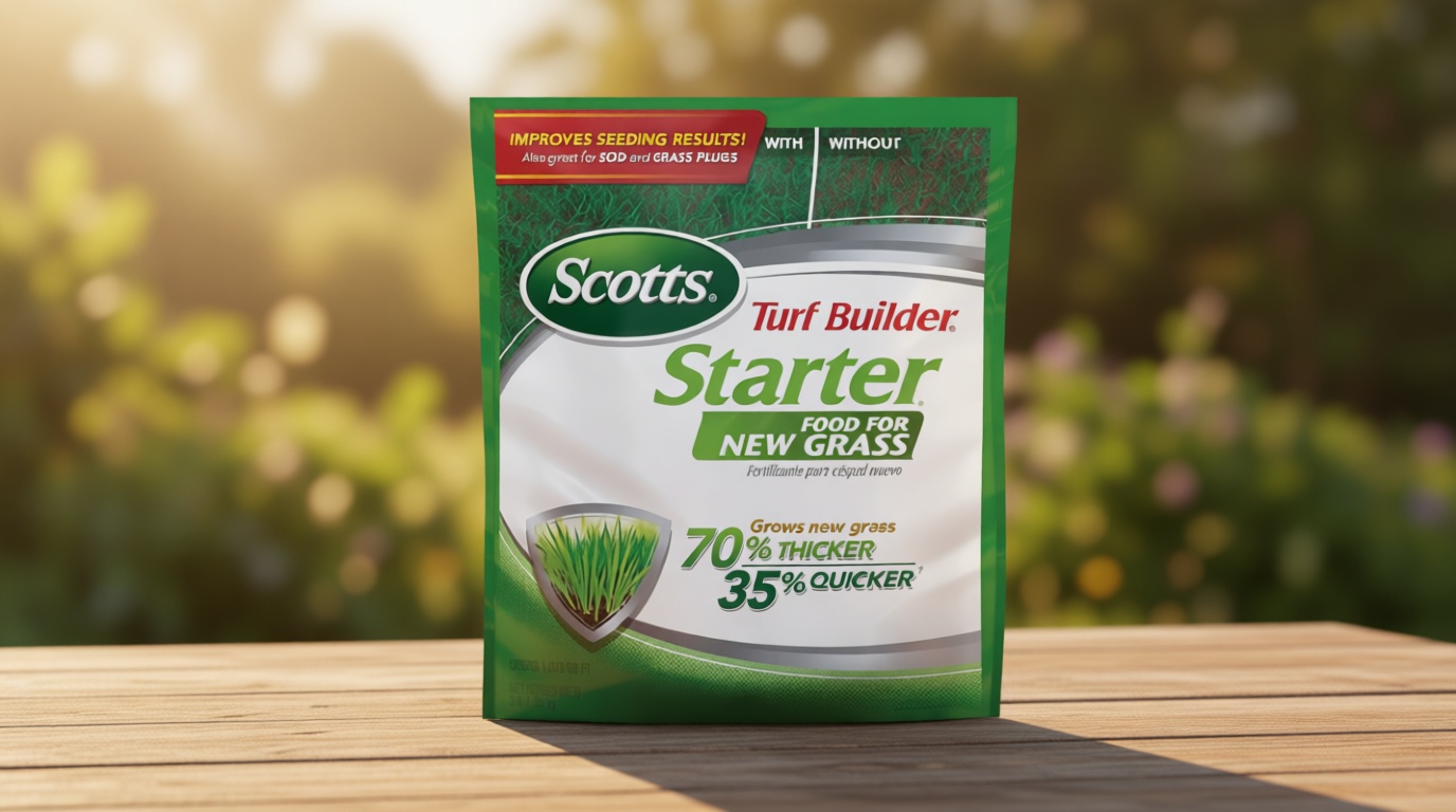 Scotts Turf Builder Starter Food for New Grass, 3 lb. - Lawn Fertilizer for Newly Planted Grass, Also Great for Sod and Grass Plugs - Covers 1,000 sq. ft.