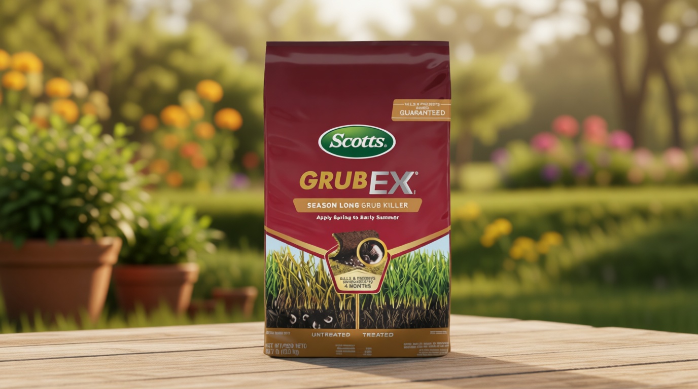 Scotts GrubEx1 - Grub Killer for Lawns, Kills White Grubs, Sod Webworms and Larvae of Japanese Beetles & More, Lawn Treatment for Season Long Grub Control, Treats up to 10,000 sq. ft., 28.7 lb.