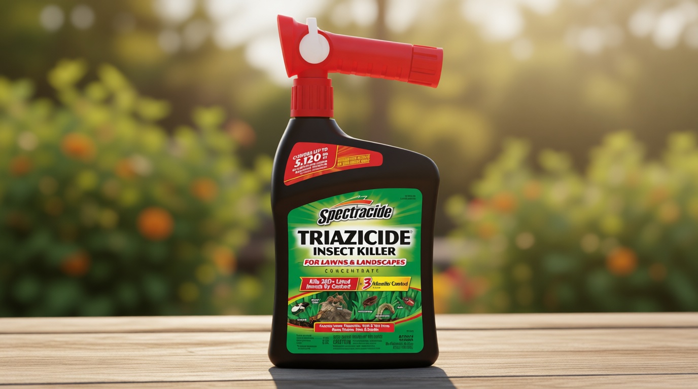 Spectracide Triazicide Insect Killer For Lawns & Landscapes Concentrate (Ready-To-Spray), Protects Lawns, Vegetables, Fruit & Nut Trees, Roses, Flowers & Shrubs, 32 fl Ounce