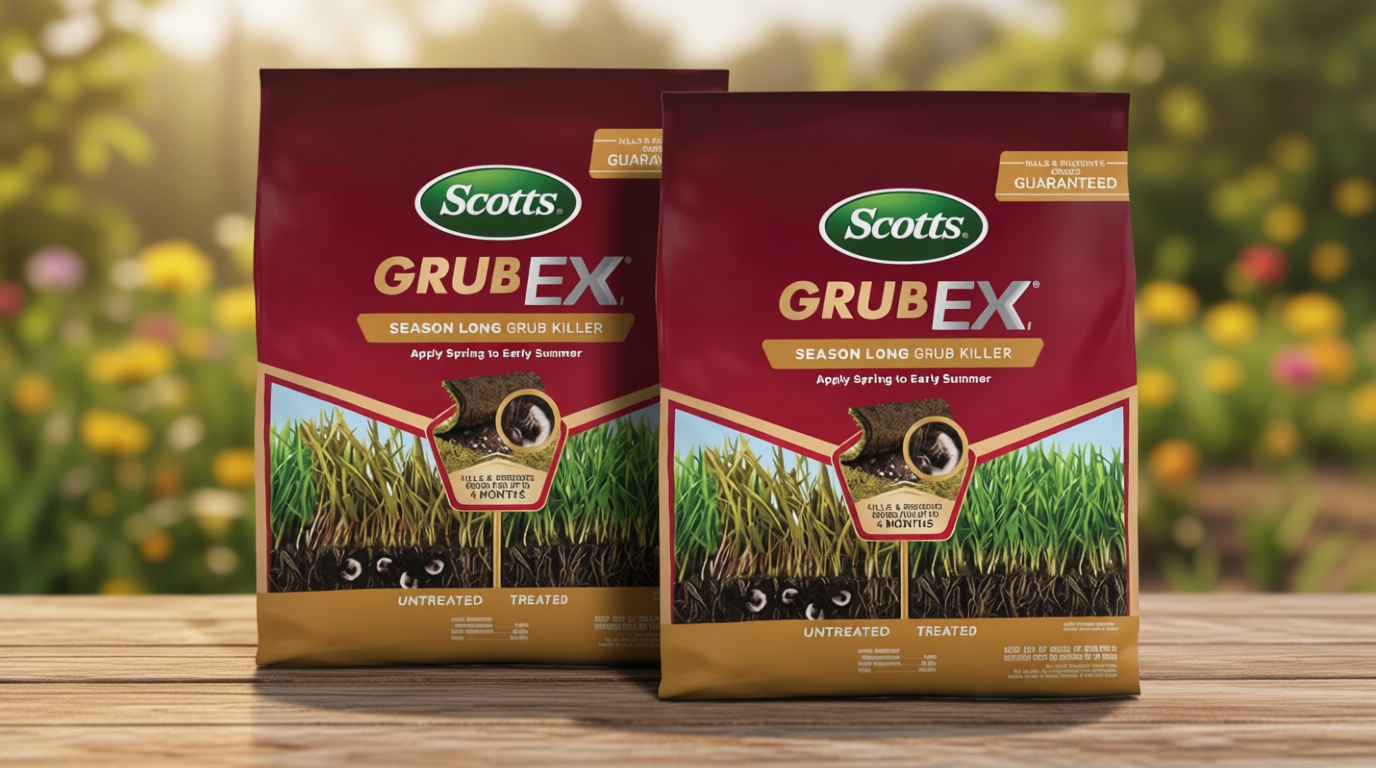 Scotts GrubEx1 Season Long Grub Killer Protects Lawns Up to 4 Months, 5,000 sq. ft., 14.35 lbs. (2-Pack)