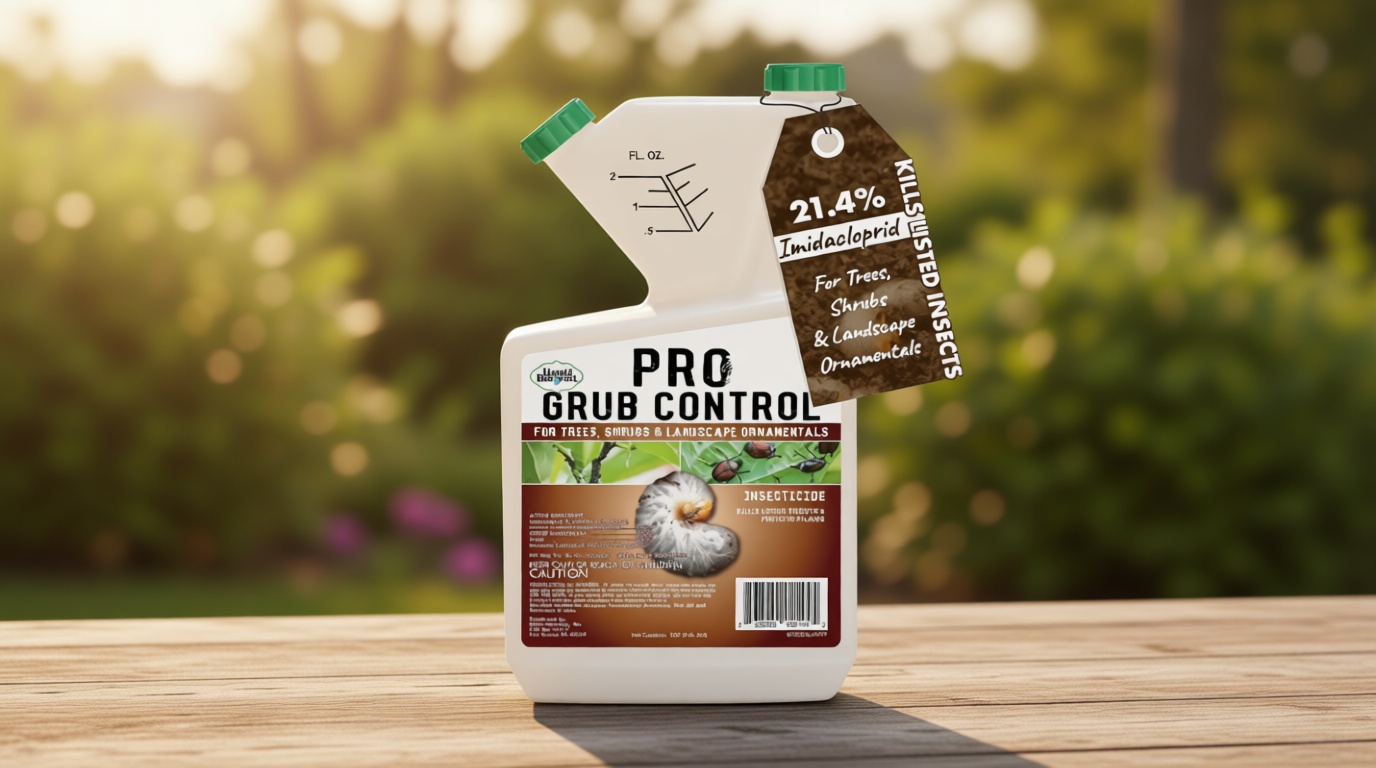 Pro Grub Control – 32oz - Concentrated Imidacloprid (21.4%) Insecticide for Trees, Shrubs & Landscape Ornamentals – Controls Aphids, Japanese Beetles, Weevils, Grub Larvae & More