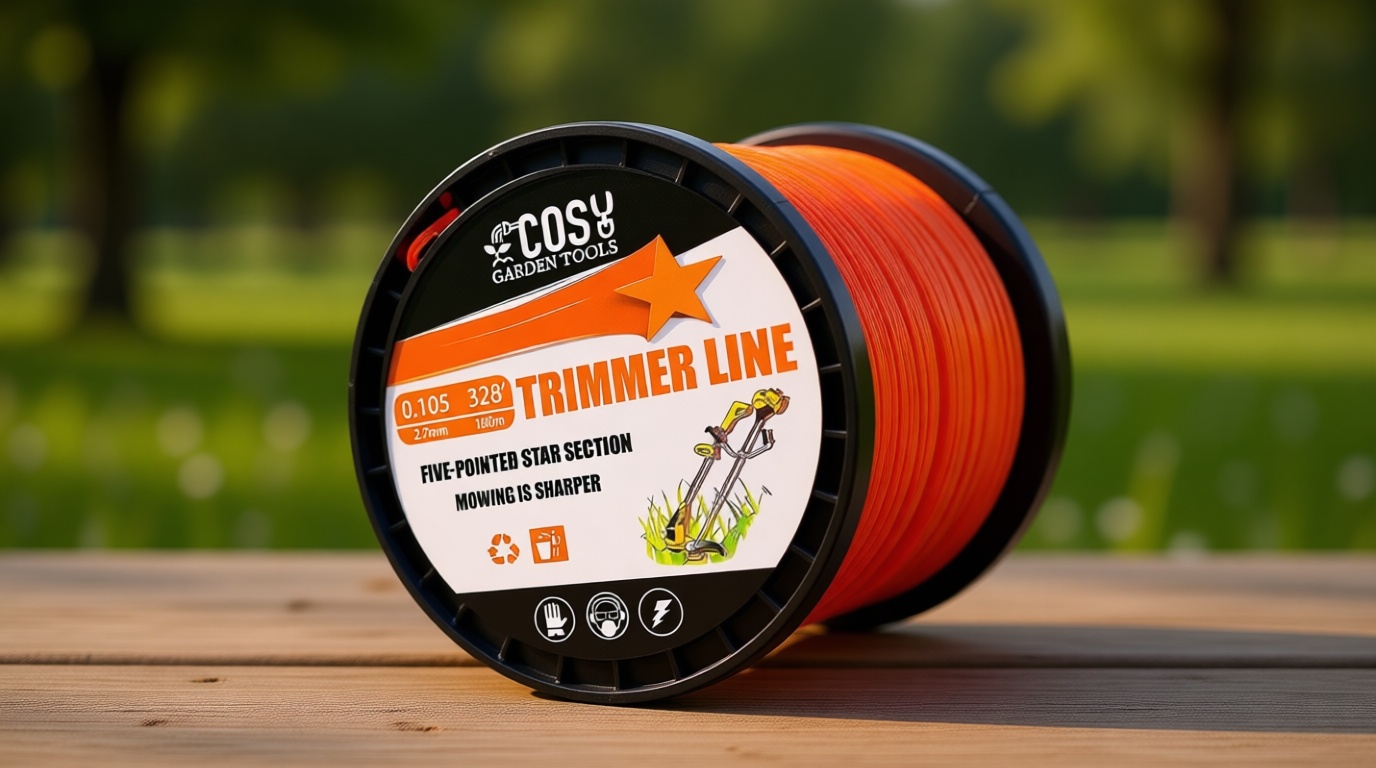 String Trimmer Line, Commercial Grade Orange Pentagon Weed Eater String, Premium Nylon Universal 0.105" Diameter x 328'