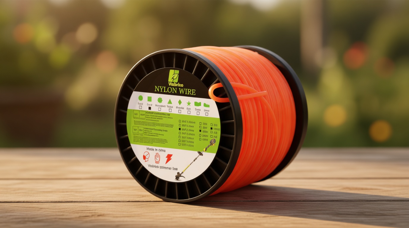 Viabrico String Trimmer Line, Square Orange Heavy Duty Weed Eater String, Premium Nylon Universal 0.095" x 1.7LB, 330Foot