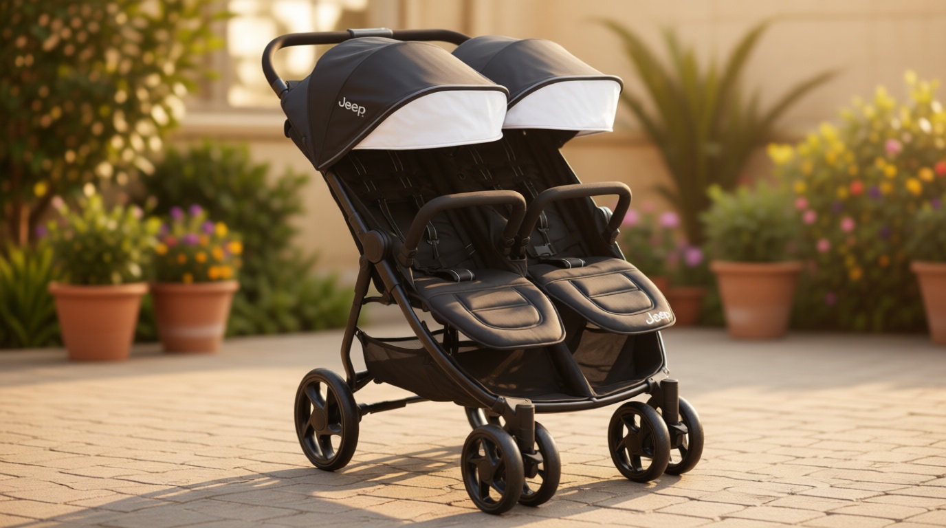 Jeep Destination Ultralight Side x Side Double Stroller, Midnight