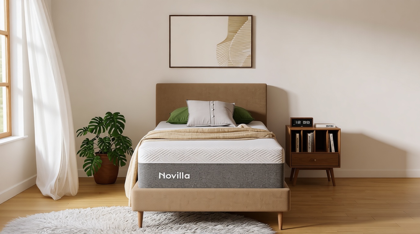 Novilla Twin XL Mattress, 10 Inch Gel Memory Foam XL Twin Mattress for Cool Night & Pressure Relief, Medium Plush Mattresses in a Box, Bliss OEKO-TEX STANDARD 100