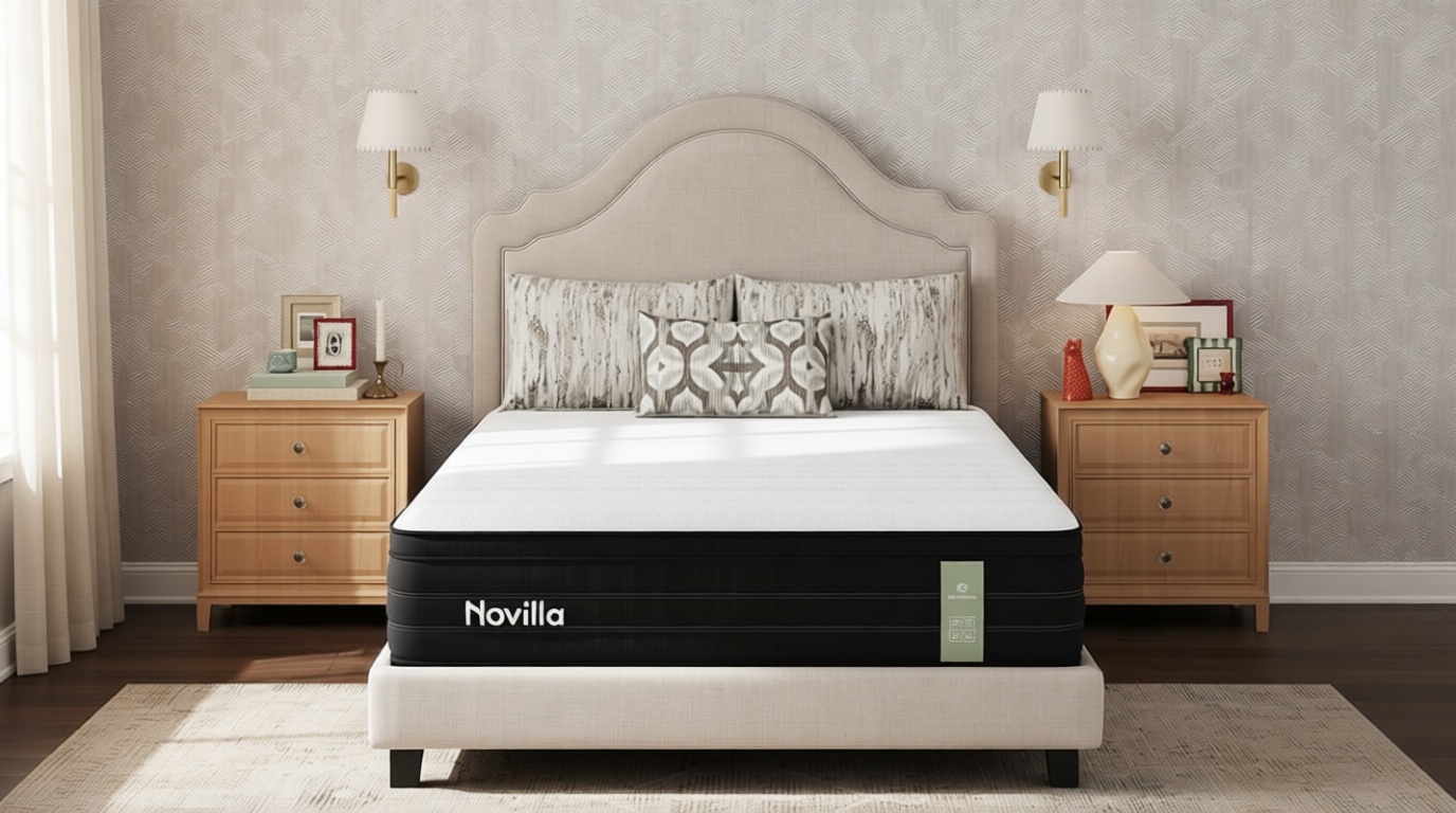 Novilla Twin XL Mattress 12 Inch, Upgraded Individual Coils & Gel Memory Foam Cooling Hybrid Mattress in a Box, Enhanced Support, Reinforced Edge, Motion Isolation, Pressure Relief, CertiPUR-US OEKO-TEX STANDARD 100