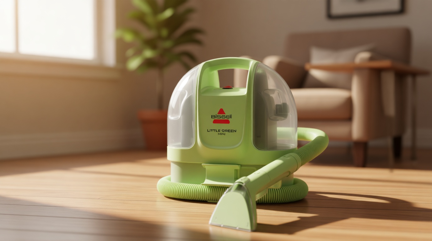 BISSELL Little Green Mini Portable Carpet and Upholstery Deep Cleaner, Car/Auto Detailer, with HydroRinse Self-Cleaning Tool and 4" Tough Stain Tool, Tea Green, 4075