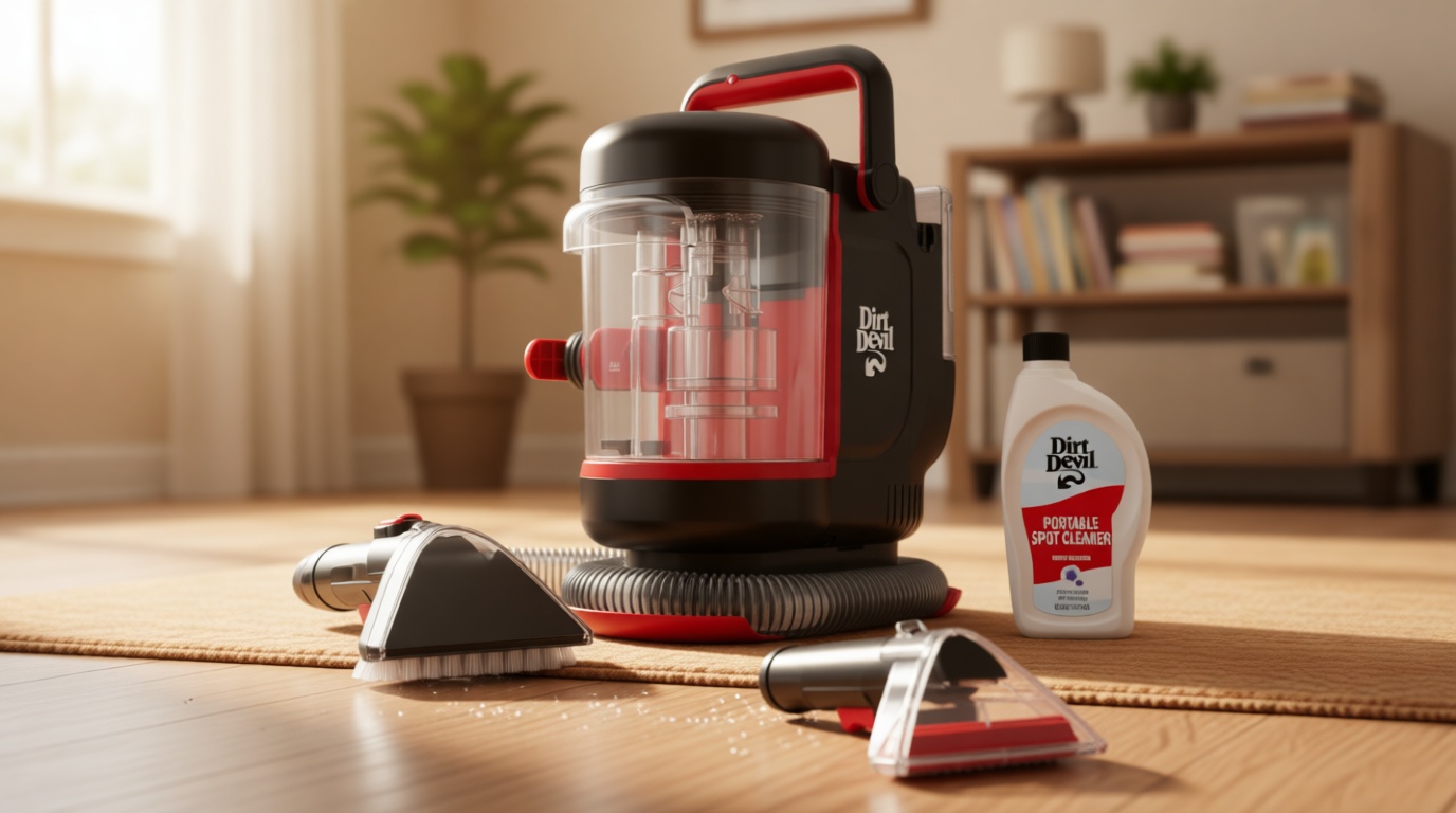 Dirt Devil Portable Spot Cleaner Machine for Carpet and Upholstery, Powerful Suction Spot Cleaning Machine with Versatile Tools, Pair with Dirt Devil Portable Cleaner Solution