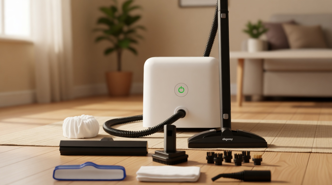 Dupray Neat Steam Cleaner with 17-Piece Kit - Powerful, Chemical-Free Cleaning for Floors, Cars, Tiles, Upholstery, Kitchen, Bathroom Grout, Carpets & More - Kills up to 99.9% of Bacteria & Viruses *