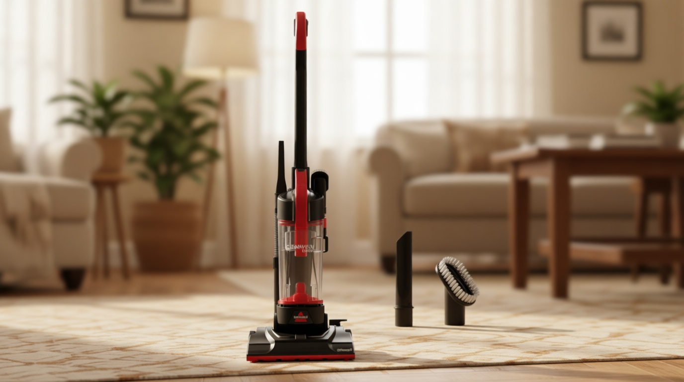 Bissell CleanView Compact Upright Vacuum, Fits in Dorm Rooms & Apartments, Lightweight with Powerful Suction and Removable Extension Wand, 3508