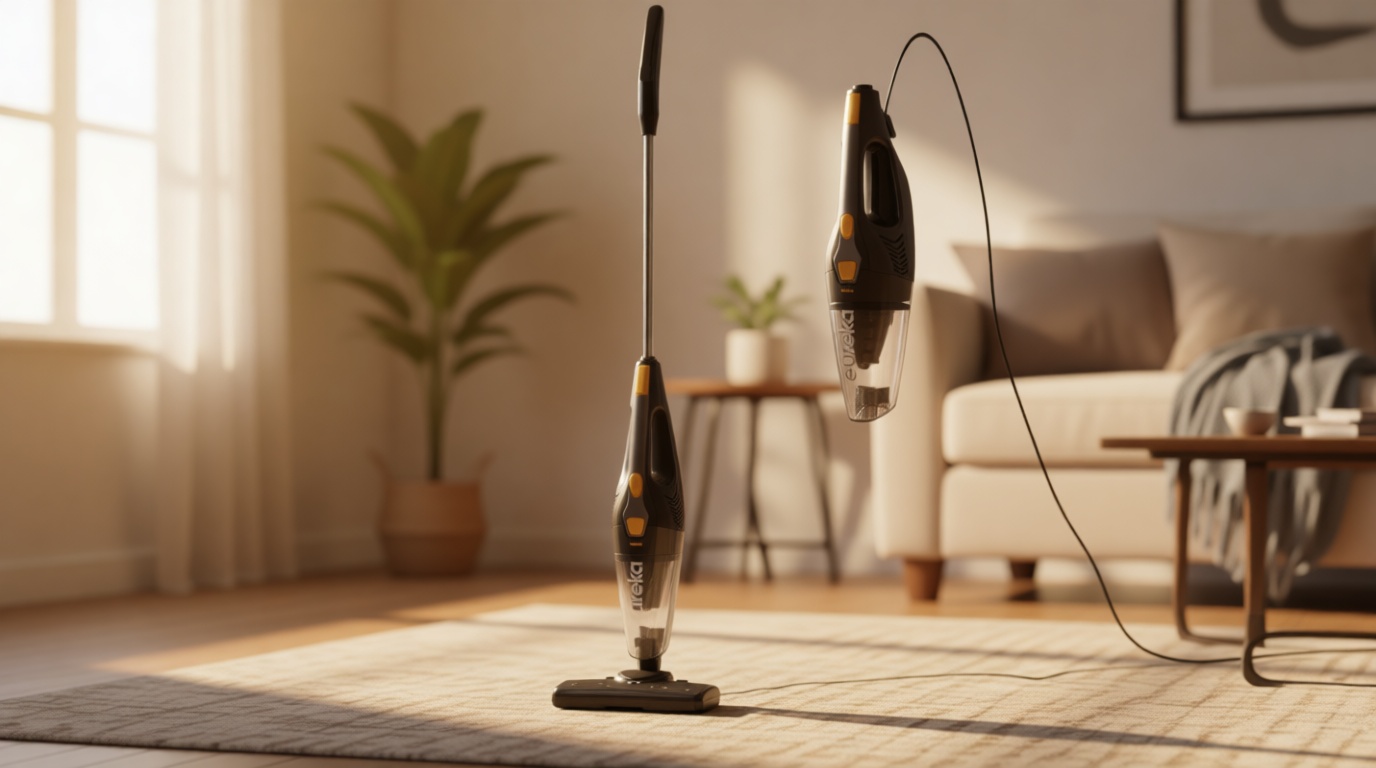 Eureka Blaze Stick Vacuum Cleaner, Powerful Suction 3-in-1 Small Handheld Vac with Filter for Hard Floor Lightweight Upright Home Pet Hair, Dark Black