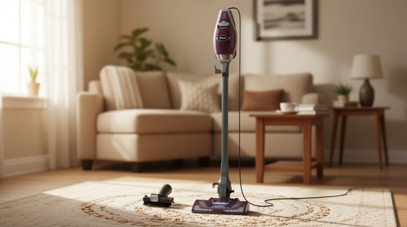 Shark HV322 Rocket Pet Plus Corded Stick Vacuum with LED Headlights, XL Dust Cup, Lightweight, Perfect for Pet Hair Pickup, Converts to a Hand Vacuum, with (2) Pet Attachments, Bordeaux/Silver