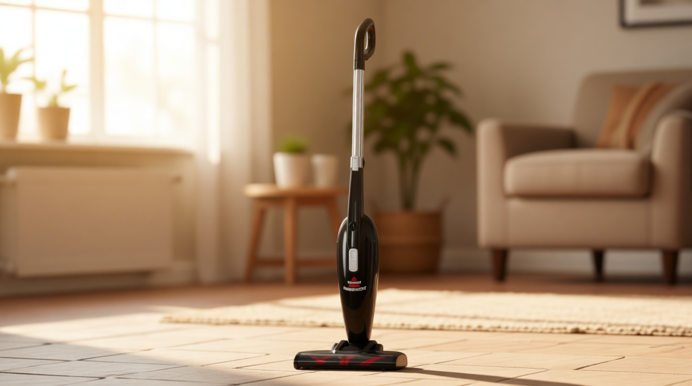 Bissell 2033M Featherweight Stick Lightweight Bagless Vacuum and Electric Broom with Crevice Tool for Hard Floors and Carpets, Black
