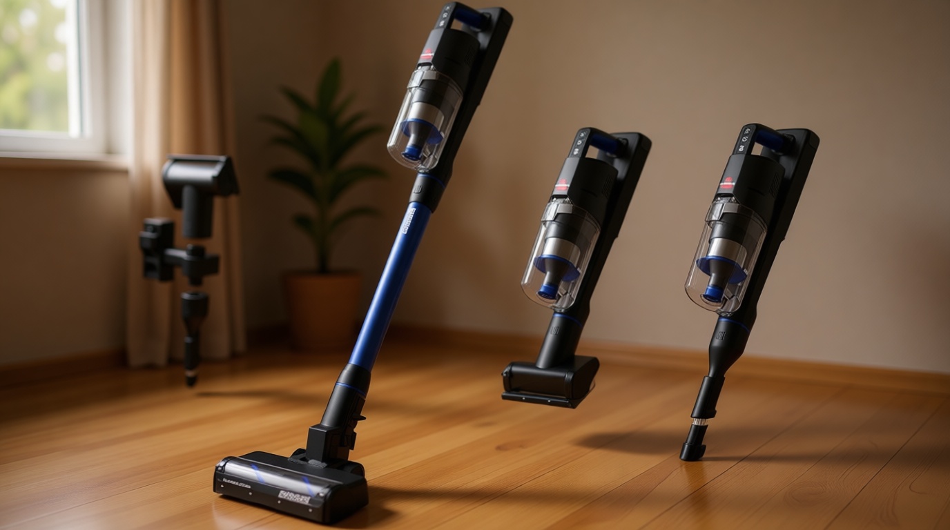 Bissell PowerClean FurFinder 200W Self-Standing Cordless Vacuum w/Tangle Free Brush Roll, Strong Suction, Removeable Battery, Wall Mount, Upholstery Tool & Bright Headlights